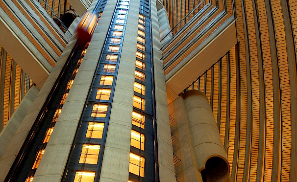 Elevator core at the Atlanta Marriott Marquis hotel.